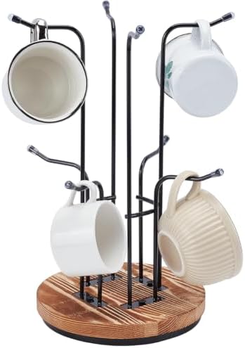 ORIGACH 360° Rotating Mug Tree for Large Cups with 8 Hooks, Black by ORIGACH