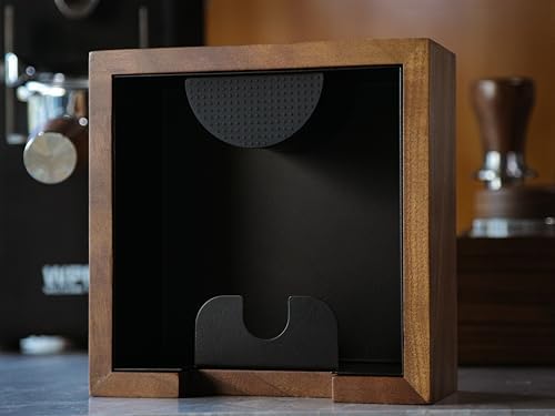58mm Espresso Accessories Kit– Calibrated Click Tamper, Coffee Distributor, Dosing Funnel & Puck Screen, Walnut Tamp Station, Wooden Knock Box - Image 5