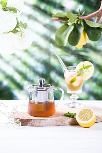 Cristel Oolong Collection Borosilicate Glass Teapot, 41 Ounces, With Stainless Steel Lid and Infuser - Image 3