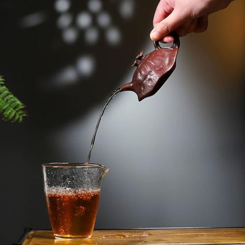 Tea Kettle Suitable For Single Use Handmade Ganoderma Lucidum Purple Clay Teapot 110ml Small Teapot Ceramic Tea Infuser - Image 5
