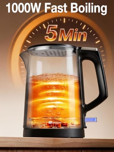 Small Electric Kettle 1000W Double Wall Stainless Steel 0.8L Water Boiler - Image 4