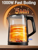 Small Electric Kettle 1000W Double Wall Stainless Steel 0.8L Water Boiler - Image 4