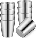 Mimorou 8 Pack Stainless Steel Insulated Cup 8.8 oz Metal Tumbler Double Wall Vacuum Water Glasses Camping Reusable Mugs BBQ Home Office Party Coffee(Silver) by Mimorou