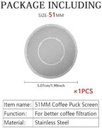 51/53/58mm Reusable Puck ScreenStainless Steel Screen Filter Compatible With Espresso(2PCS 51MM) - Image 2