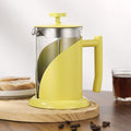 French Press Coffee Maker Coffee Press, With 3 Filters System, Heat Resistant Thickness Borosilicate Glass, Stainless Steel, Cold Brew Coffee Tea Pot, Easy To Clean(/Yellow,800ml) by GIZNXBA