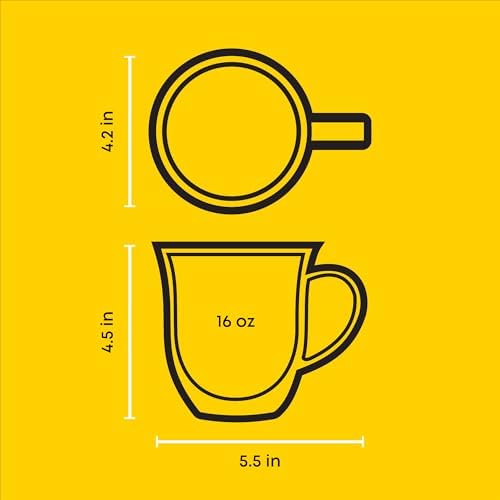 JoyJolt Serene Double Walled Insulated Glasses Coffee Mug (Set of 2) 13.5 Ounces - Image 2