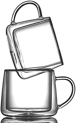 LEMONSODA Double Walled Glass Coffee Mugs with Handles, Set of 4, 250 mL. - Image 3