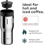BOBBER 16 oz Stainless Steel Tumbler with Lid for Coffee Hot & Cold – Vacuum Insulated, Travel Coffee Mug, Dishwasher Safe – Metal Thermo Coffee Cup – BPA-Free, Keeps Hot for 8 Hours (Glossy) - Image 2