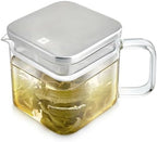 Teabloom Stackable Cube Glass Teapot for All Types of Teas – 27 oz (800mL) – Heat-Resistant Borosilicate Glass, Stainless Steel Filter Lid, Space-Saving Stackable Design - Image 2