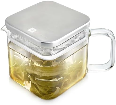 Teabloom Stackable Cube Glass Teapot for All Types of Teas – 27 oz (800mL) – Heat-Resistant Borosilicate Glass, Stainless Steel Filter Lid, Space-Saving Stackable Design - Image 2