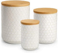 MALACASA LYDIA Ceramic Canisters Set with Airtight Lids, 80/40/20 oz Coffee Canister, Cookie Jar & Sugar Container, Canisters Sets for the Kitchen, Flour Sugar Pasta Tea Jars, Set of 3, Hexagon by MALACASA