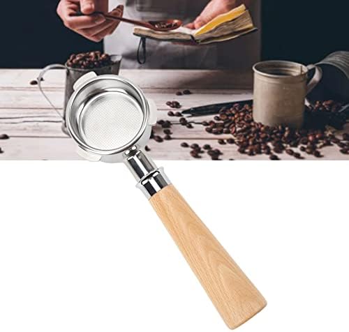 54mm Bottomless Portafilter, Stainless Steel Naked Portafilter for 8 Series Coffee Machines with 54mm Filter Basket, Compatible with 870, 880 (Type Beech Wood) - Image 6