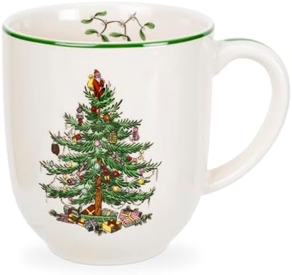 Spode – Christmas Tree – Christmas Tree 14 oz Cafe Mug - Set of 4 - Image 2