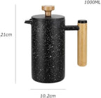 HASMI Coffee Kettle French Double Stainless Steel French Press Pot Filter Insulation Home Hand Brew Coffee Pot Milk Frother Coffee Maker (Color : White, Size : 1000ml), Dingzhebo2022 - Image 2