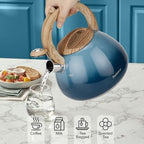 MARSKITOP Tea Kettle Stovetop Whistling, 2.6 Quart Tea Pot for Stove, Food Grade Stainless Steel Teapot for Stovetop with Anti-Hot Handle, Suitable for All Heat Sources, Blue - Image 7