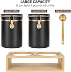 2×63OZ Stainless Steel Coffee Container with Shelf and Scoop for Coffee Bar - Image 3