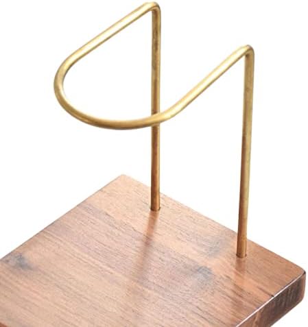 Pour Over Coffee Stand Coffee Drip Maker Stand Holder Dripper Stand Coffee Rack Brass Structure with Wooden Base for Quiet Suitable - Image 3