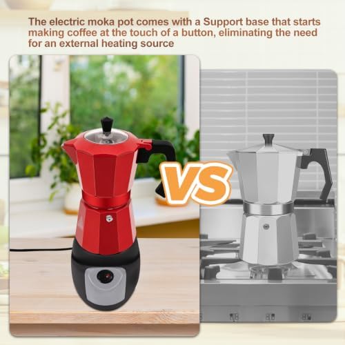 Electric Aluminum Moka Pot 3-6 Cup 150-270ml Espresso Maker - Image 5