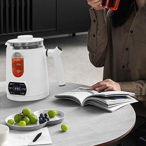 Modern Small Electric Kettle 27Oz with Stainless Steel Tea Steamer Mesh, Stainless Steel Fast Heating Temperature Control Electric Teapot 110V, Water Boiler & Heater Machine for Home Shop (White) - Image 2