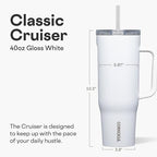 Corkcicle Cruiser Tumbler with Handle & Straw, 40 oz, White - Image 2