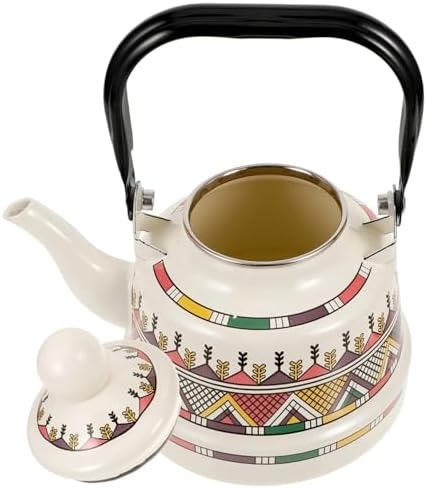 Enamel on Steel Whistling Tea Kettle, Kitchen Stovetop Teakettle for Brewing Tea and Coffee, VintageTea Pot for Living Room Decorations Domestic (Reda 2.5l) - Image 2