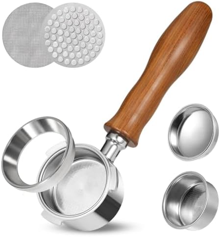 51mm Bottomless Portafilter, Professional Espresso Portafilter with Filter Basket, Screen and Espresso Dosing Funnel, by Kopinma