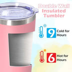 20oz Tumbler Insulated Tumblers Vacuum Coffee Mug with Lid Pink 12Pack - Image 4