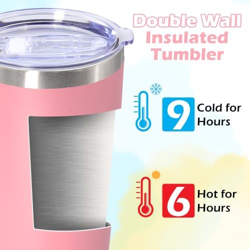 20oz Tumbler Insulated Tumblers Vacuum Coffee Mug with Lid Pink 12Pack - Image 4
