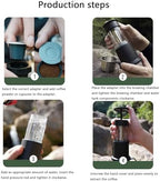 Portable Manual Espresso Coffee Maker, 2-in-1 Design,120 Ml Stainless Steel Cup, Milk Frother, with Traveling Bag, Lightweight and Compact for Camping and Travel (White) - Image 7