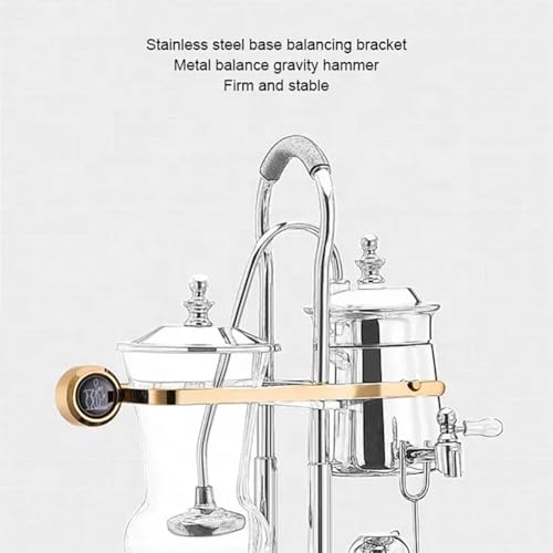 Siphon Coffee Maker, 3-5 Cups Detachable Siphon Coffee Brewer, 304 Stainless Steel Mesh and High Borosilicate Heat-Resistant Glass, Double Ridged Fulcrum with Tee Handle for Coffee, Tea - Image 6