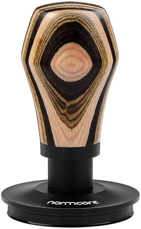 Normcore 58.5mm Espresso Coffee Tamper V4, Spring Loaded Tamper With Titanium PVD Coating Ripple Base, 15lb / 25lb / 30lbs Replacement Springs, Colorful Wood Handle - Image 4