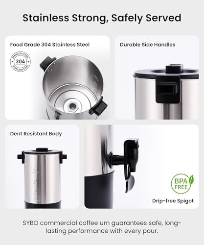 SYBO 30 Cup Stainless Steel Percolator Coffee Maker - Image 3