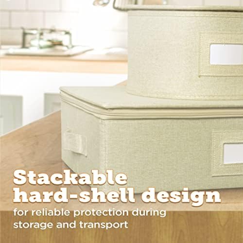 storageLAB Cup & Mug Storage Case | Hard Shell Felt Dividers | Cream - Image 4