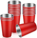 Mimorou 20 Pack 16 oz Stainless Steel Cups Metal Cup, Red by Mimorou