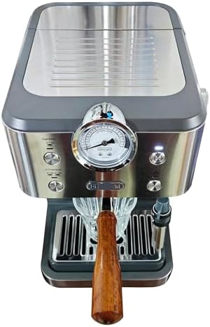 51mm bottomless portafilter 3 ears with Custom Filter Basket Holes 648 * 0.3mm Compatible with Delonghi Espresso Machine EM450, Red Grandis Wood Handle - Unique Natural Wood Variation - Image 3