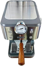 51mm bottomless portafilter 3 ears with Custom Filter Basket Holes 648 * 0.3mm Compatible with Delonghi Espresso Machine EM450, Red Grandis Wood Handle - Unique Natural Wood Variation - Image 3