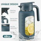 68oz Glass Pitcher with Handle and Lid,Borosilicate Leakproof Glass Water Pitcher for Fridge, Multifunctional Iced Tea Pitcher Glass Carafe for Cold Brew Lemonade Juice and Sun Tea - Image 3