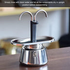 GOWENIC 2 Cup Stovetop Espresso Maker, Pot Classic Italian Coffee Maker Espresso Maker Stovetop, 100ML Double Stainless Steel, DIY Conduit Coffee Pot - Image 4