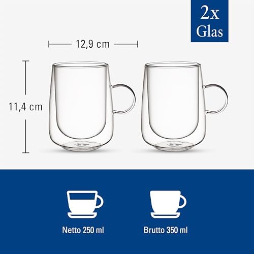 Villeroy & Boch – Artesano Hot & Cold Beverages Latte Macchiato Glass, Set of 2 Glasses, Double-Walled Glasses for Cold and Hot Beverages, 11.75 oz, Borosilicate Glass, Dishwasher-Safe, Microwave-Safe - Image 4