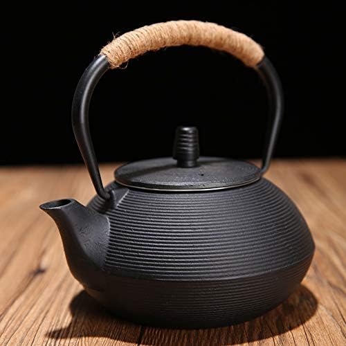 Classic tea kettle, Cast Iron Teapot,Japanese Style Tetsubin Tea Kettle Set, Cast Iron Teapot with Stainless Steel Infuser, Black 900ml - Image 3