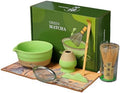 7Pcs Japanese Matcha Whisk Set, Ceramic Matcha Kit with Matcha Bowl,Matcha Whisk, Scoop, Sifter, Whisk Holder Unique Gifts for Matcha Lovers,Gift Box Packaging (Green) by WelcomeToFEISWU