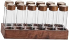 Coffee Storage Jar Airtight Glass Canister Tube Wooden Display Stand Single Dose Vial Funnel Sealed Organizer Suitable for Kitchen Restaurant B, 12 Hole 22g - Image 7