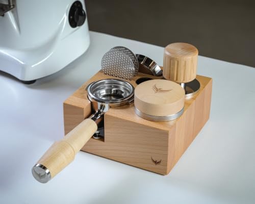 Espresso Accessories Kit 58mm For Rocket, ECM, Lelit Bianca, Profitec and all E61 Group Head – Maple Portafilter, Tamper, Coffee Distributor, Tamping Station & Dosing Funnel and Puck Screen - Image 2