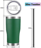VEGOND 20oz Tumbler Stainless Steel Tumbler Cup with Lid And Straw Vacuum Insulated Double Wall Travel Coffee Mug(Dark Green 6 Pack) - Image 2