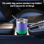 Volhoply 30oz Insulated Tumbler with Lid and Straw, Double Wall Inner & Outer 304 Stainless Steel Tumblers Bulk, Powder Coated Coffee Cup for Office, Home, Travel (Purple Green,4 Pack) - Image 6