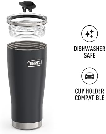THERMOS ICON SERIES Stainless Steel Cold Tumbler with Slide Lock, 24 Ounce, Granite (Pack of 4) - Image 3