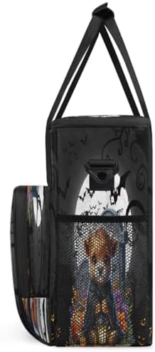 Halloween Mountain Cow Bat Moon Pumpkin Coffee Maker Carring Bag Travel Carrying Storage Tote Bag Compatible with Keurig K-Mini or K-Mini Plus Portable Single Serve Coffee Brewer Case with Pockets - Image 4