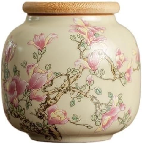 Ceramic Tea Caddy with Airtight Lid for Loose Leaf Storage by ELEFOCUS