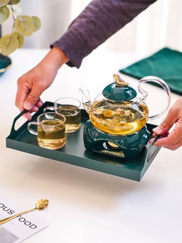 Water Pitcher Flower Tea Cup Set Fruit Flower teapot Set Glass Flower teapot Set Heat-Resistant Base Heating Water Jug - Image 4
