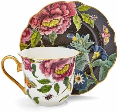 Spode Creatures of Curiosity Tea Cup and Saucer Fluted Black Snake (CRCSB8818-XG) - Image 3